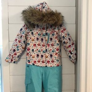 Roxy one piece owl snow suit.